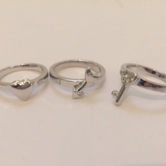 Beyond Rings Stackable Ring Set- Heart Key Arrow - Picture 3 of 4